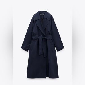 Zara Dark Blue Trench Coat